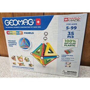 Geomag Supercolor Panels 35 Piece Set Magnetic STEM Toy Swiss Made Ages 5-99